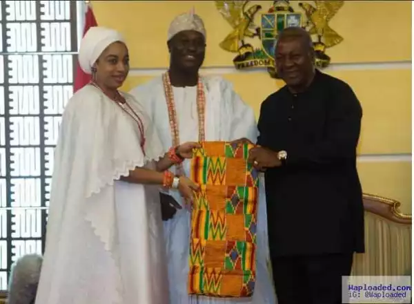 Photos: Ooni Of Ife and wife Visits The President Of Ghana